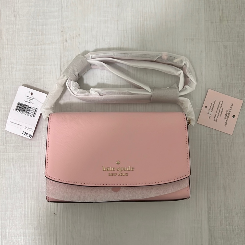 Pink Kate Spade Leather Crossbody Purse/Wallet